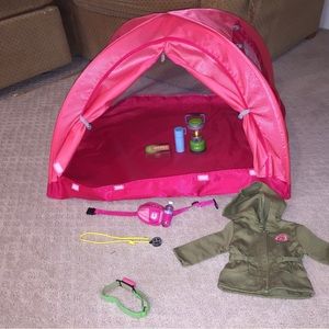 American Girl Great outdoors Tent and Hiking Accessories Kit.